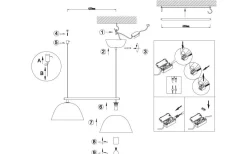 Wendo Taklampa 70cm 2L Svart/Rök
