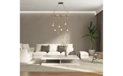 Wilma Takpendel 6xE27 brun/bambu