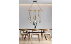 Wilma Takpendel 6xE27 brun/bambu