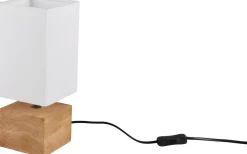 Woody Bordslampa 12cm fyrkantig E14 trä/vit