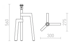 Woody Lampfot 56cm Ek