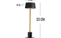 Yoyo Uppladdningsbar Bordslampa 33cm LED 3000K 5,2W Svart/Mässing
