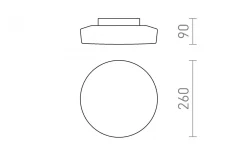 Zara Plafond 26cm 12W 3000K Vit/Krom IP44